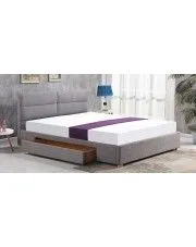 Jasnoszare łóżko z zagłówkiem - Laos 160x200 w sklepie Edinos.pl