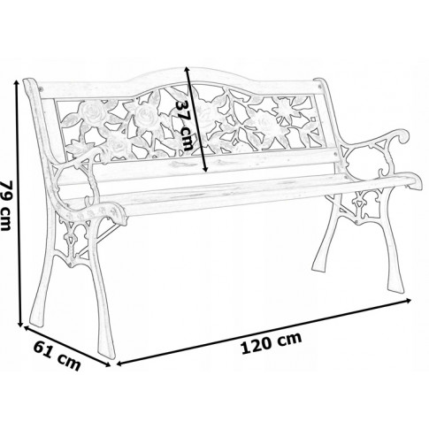 Wymiary ławki ogrodowej Olsa 3X