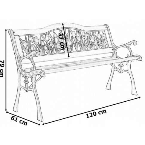 Wymiary ławki ogrodowej Olsa 4X