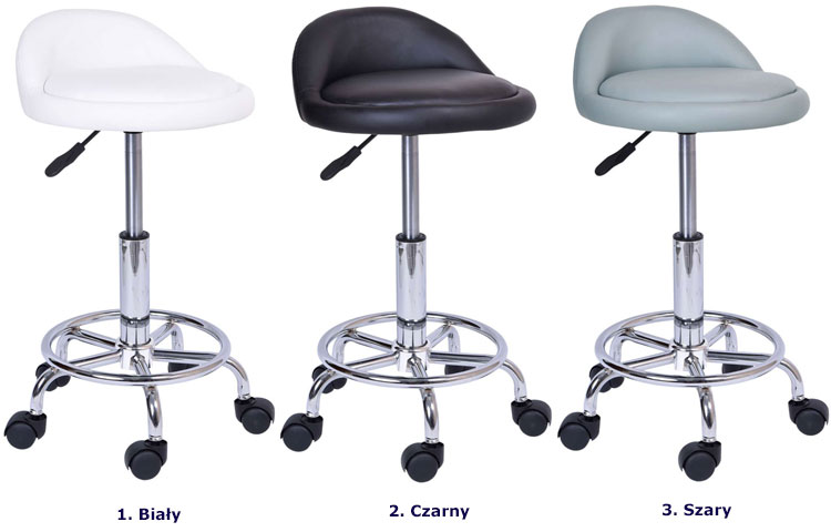 Kolory taboretu kosmetycznego obrotowego Sevo