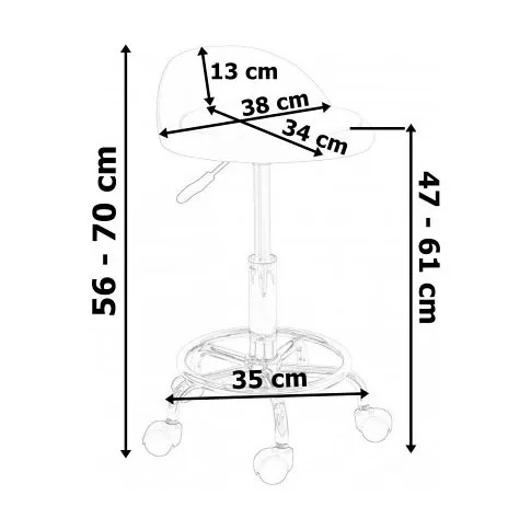 wymiary taboretu kosmetycznego regulowanego kosmi
