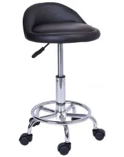 Czarny tapicerowany taboret obrotowy - Kosmi w sklepie Edinos.pl