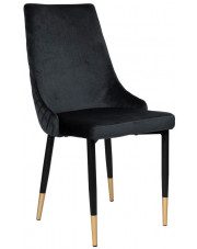 Czarne welurowe krzesło w stylu glamour - Mosi w sklepie Edinos.pl
