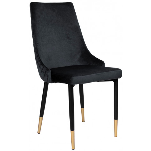 czarne welurowe krzesło glamour do kuchni jadalni mosi