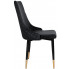 czarne welurowe krzesło kuchenne metalowe mosi