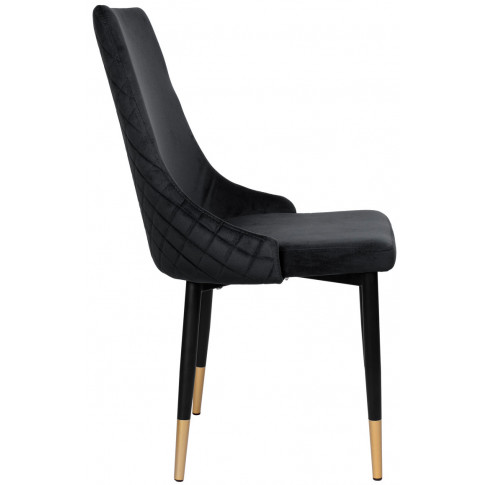 czarne welurowe krzesło kuchenne metalowe mosi
