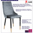 Infografika grafitowego welurowego krzesła glamour Mosi