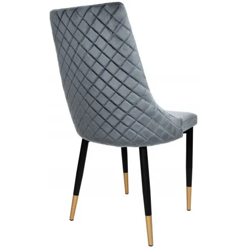 metalowe tapicerowane krzesło z ozdobnym tyle grafit mosi