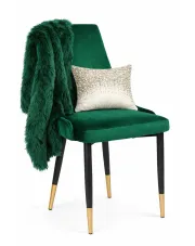Zielone krzesło glamour z pikowanym tyłem - Ledar w sklepie Edinos.pl