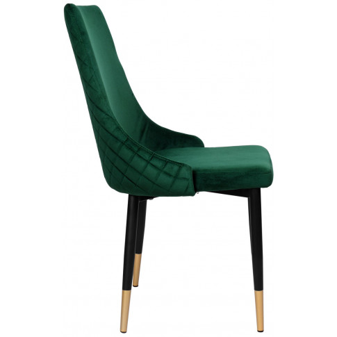 zielone tapicerowane metalowe krzesło do jadalni glamour mosi