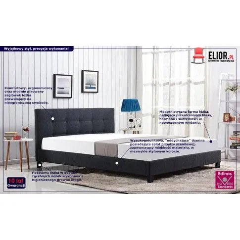 Fotografia Łóżko Dalton 160x200 - ciemny popiel z kategorii Łóżka