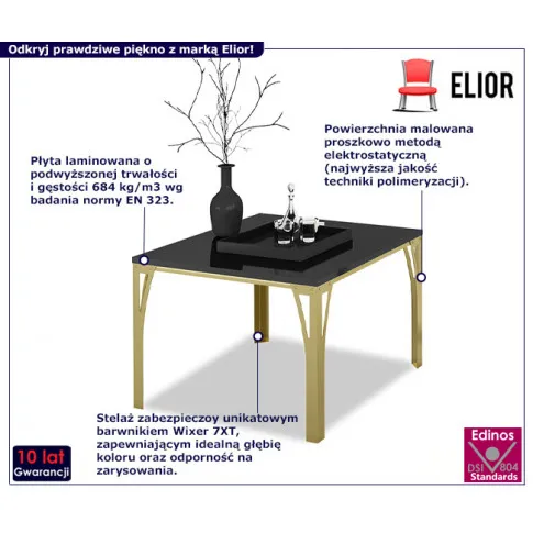 Nowoczesny stolik Horix 3X złoty czarny