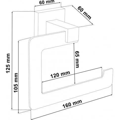 wymiary metalowego industrialnego uchwytu na papier toaletowy tasi 3x