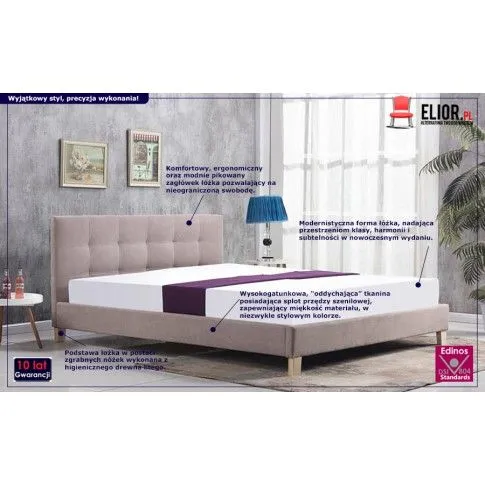 Fotografia Łóżko Dalton 160x200 - beżowe z kategorii Łóżka