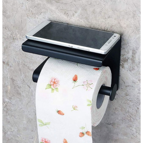 metalowy uchwyt na papier toaletowy z daszkiem polka tasi 5x czarny