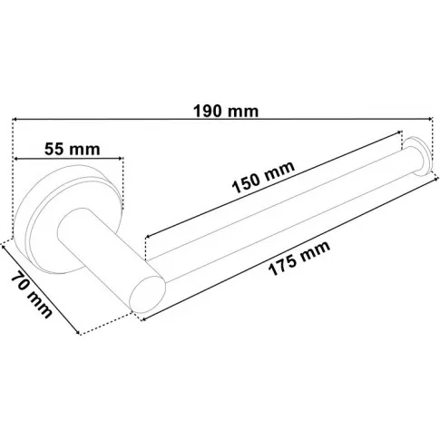 wymiary czarnego metalowego uchwytu na papier toaletowy loft kartis 3x