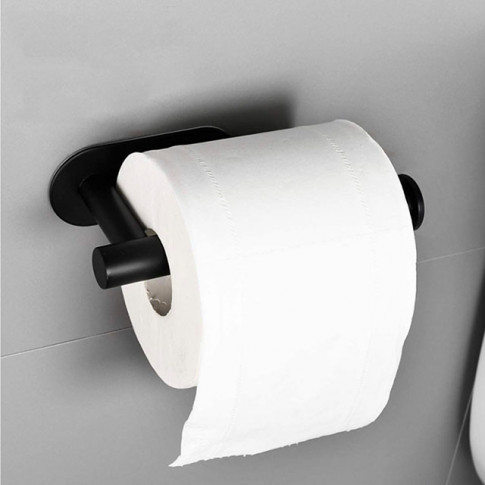 toaleta z wykorzystaniem czarnego industrialnego uchwytu na papier toaletowy kartis 4x