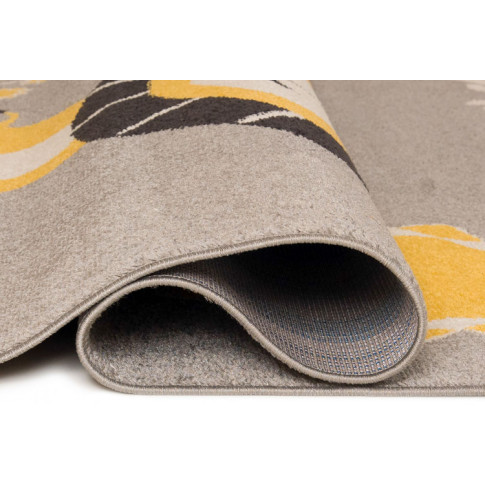 szary prostokątny dywan z żółtym lwem animas 5x