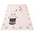 różowy prostokątny dywan dziecięcy do pokoju dziewczynki z królikiem animas 7x