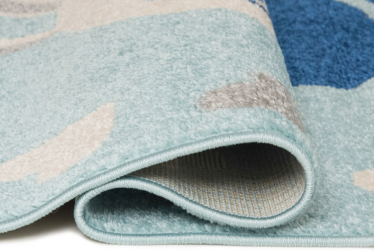 Niebieski dywan do pokoju chłopca z królikiem Trino 7X