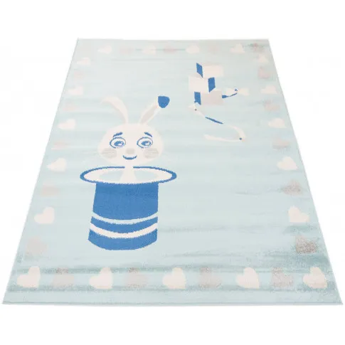 niebieski dywan z królikiem w kapeluszu do pokoju chłlopca animas 7x