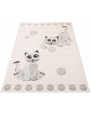 Biały dywan dziecięcy z 2 kotkami - Animas 3X w sklepie Edinos.pl