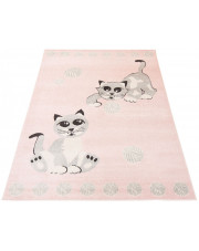 Różowy dywan z kotkami do pokoju dziecięcego - Animas 3X w sklepie Edinos.pl