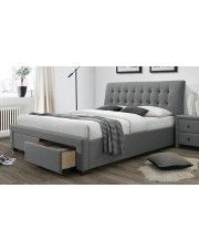 Szare łóżko z szufladami - Almos 160x200 w sklepie Edinos.pl