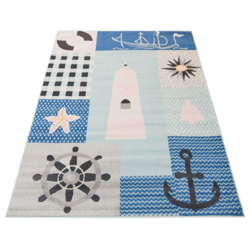 niebieski marynarski dywan do pokoju dziecięcego emolos 4x