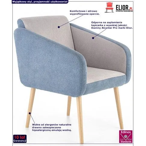 Fotografia Fotel wypoczynkowy Ofio - niebieski z kategorii Fotele wypoczynkowe