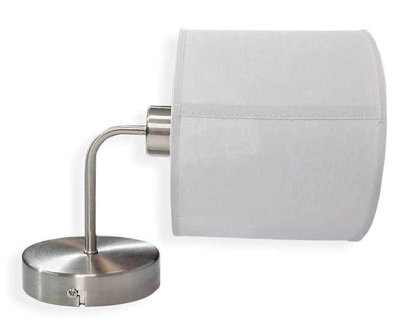 Szary abażurowy kinkiet na satynowym ramieniu A113-Fedora