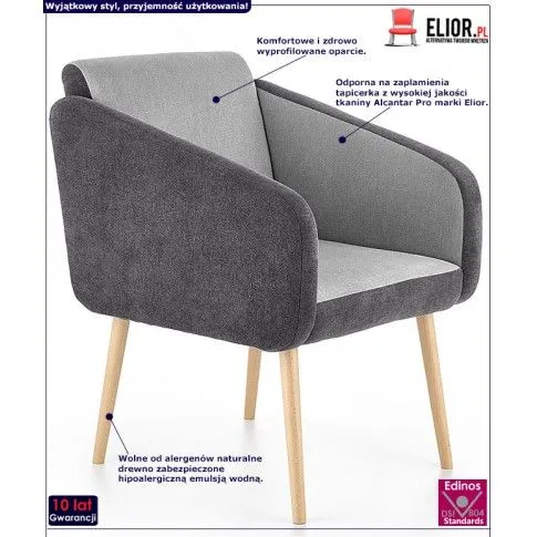 Fotografia Fotel wypoczynkowy Ofio - popielaty z kategorii Fotele wypoczynkowe