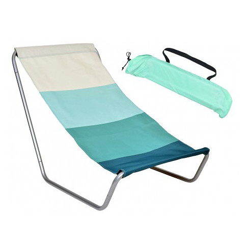 Niebieski leżak plażowy w paski Nimo