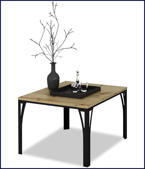 Stolik kawowy glamur Dimea 4X czarny+dąb artisan