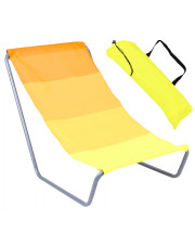 Składany leżak plażowy w żółte paski - Nimo