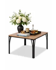 Nowoczesny stolik kawowy z metalowym stelażem czarny + dąb lancelot - Dimea 4X w sklepie Edinos.pl