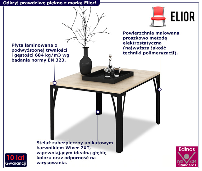 Stolik kawowy Dimea 4X czarny+dąb sonoma
