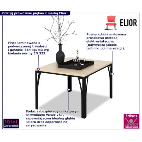 Nowoczesny stolik Horix 4X czarny dąb sonoma