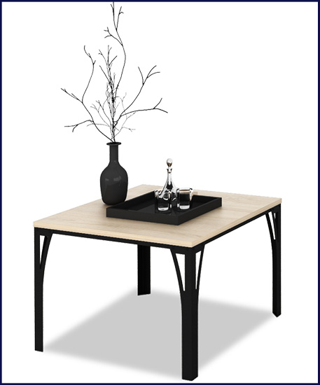 Stolik kawowy glamur Dimea 4X czarny+dąb sonoma