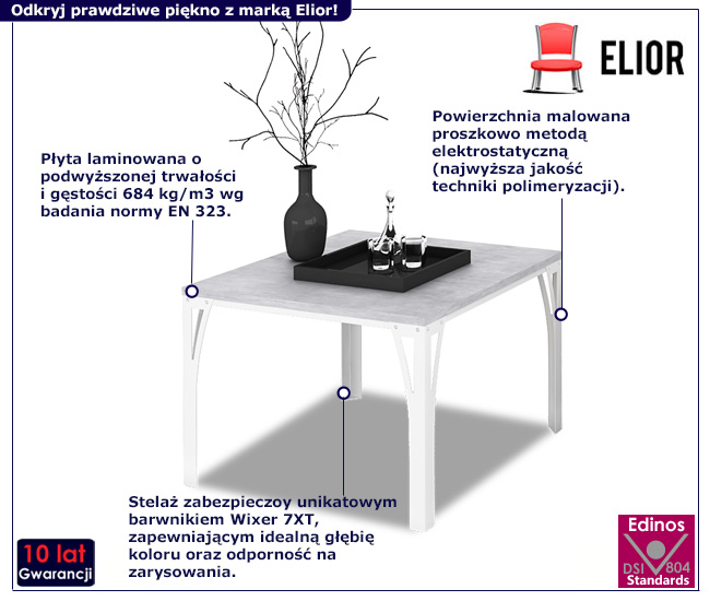 Stolik kawowy Horix 5X biały+beton