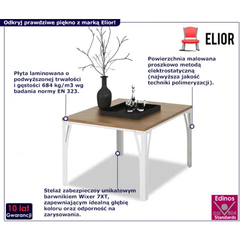 Nowoczesny stolik Horix 5X biały dąb lancelot