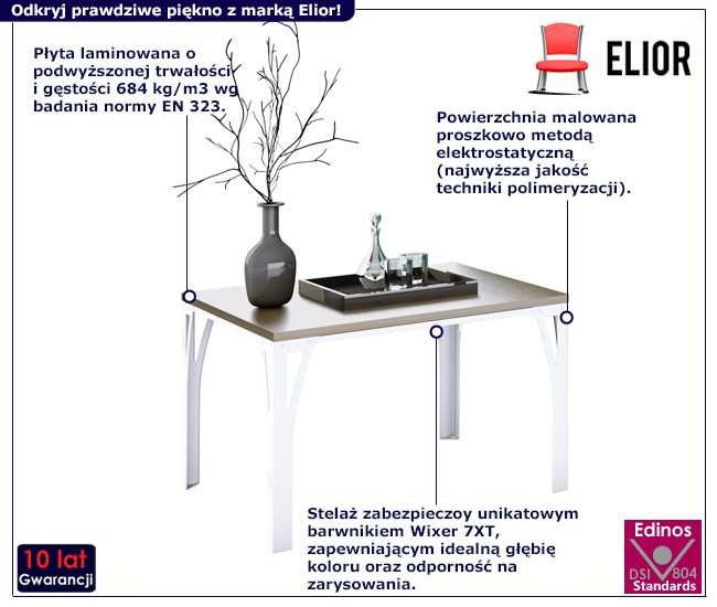 Stolik kawowy Dimea 5X biały+dąb sonoma