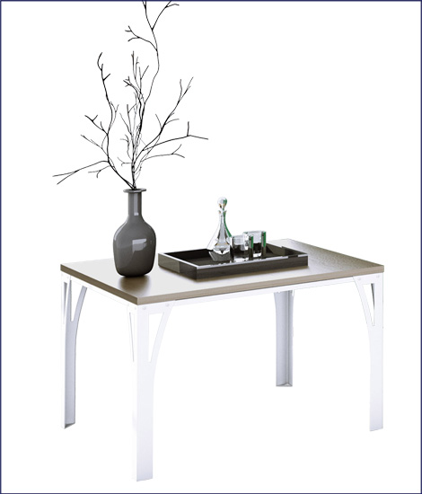 Stolik kawowy glamur Dimea 5X biały+dąb sonoma