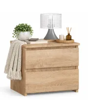 Niska szafka nocna z szufladami dąb sonoma - Atika 3X w sklepie Edinos.pl