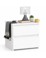 Biała szafka nocna z szufladami - Atika 3X w sklepie Edinos.pl