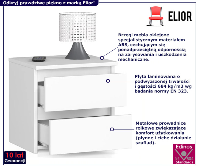 Szafka nocna Terik 3X biała