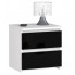 Minimalistyczna szafka nocna biały + czarny połysk - Terik 4X
