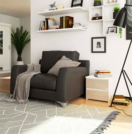 Wizualizacja szafki nocnej Atika 4X biały+cappuccino