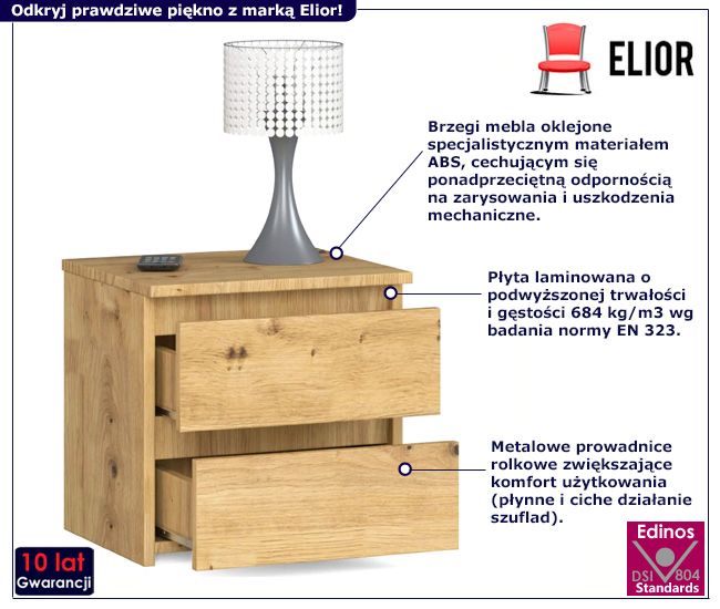 Szafka nocna Terik 3X dąb artisan