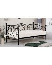 Pojedyncze metalowe łóżko jednoosobowe Dolie 90x200 - czarne
